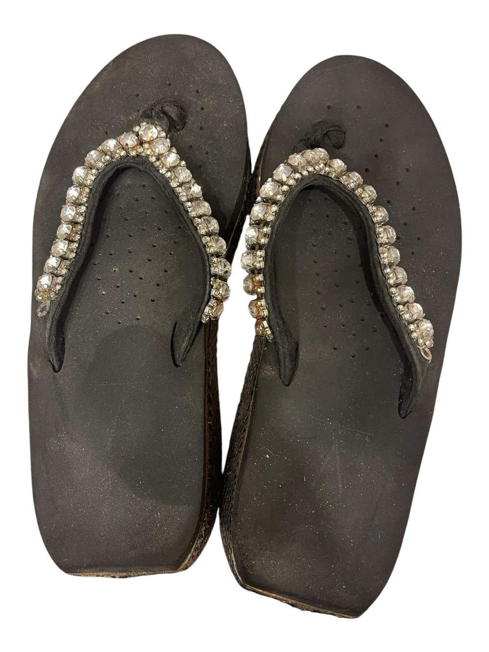 Volatile Black Rhinestone Wedge Sandals - Picture 5 of 5